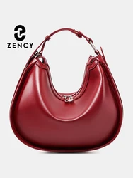 Zency New 2024 Premium Hobo Bag For Women Underarm Genuine Leather Shoulder Crossbody Bag Gift Handbag For Wife Lover Girlfriend