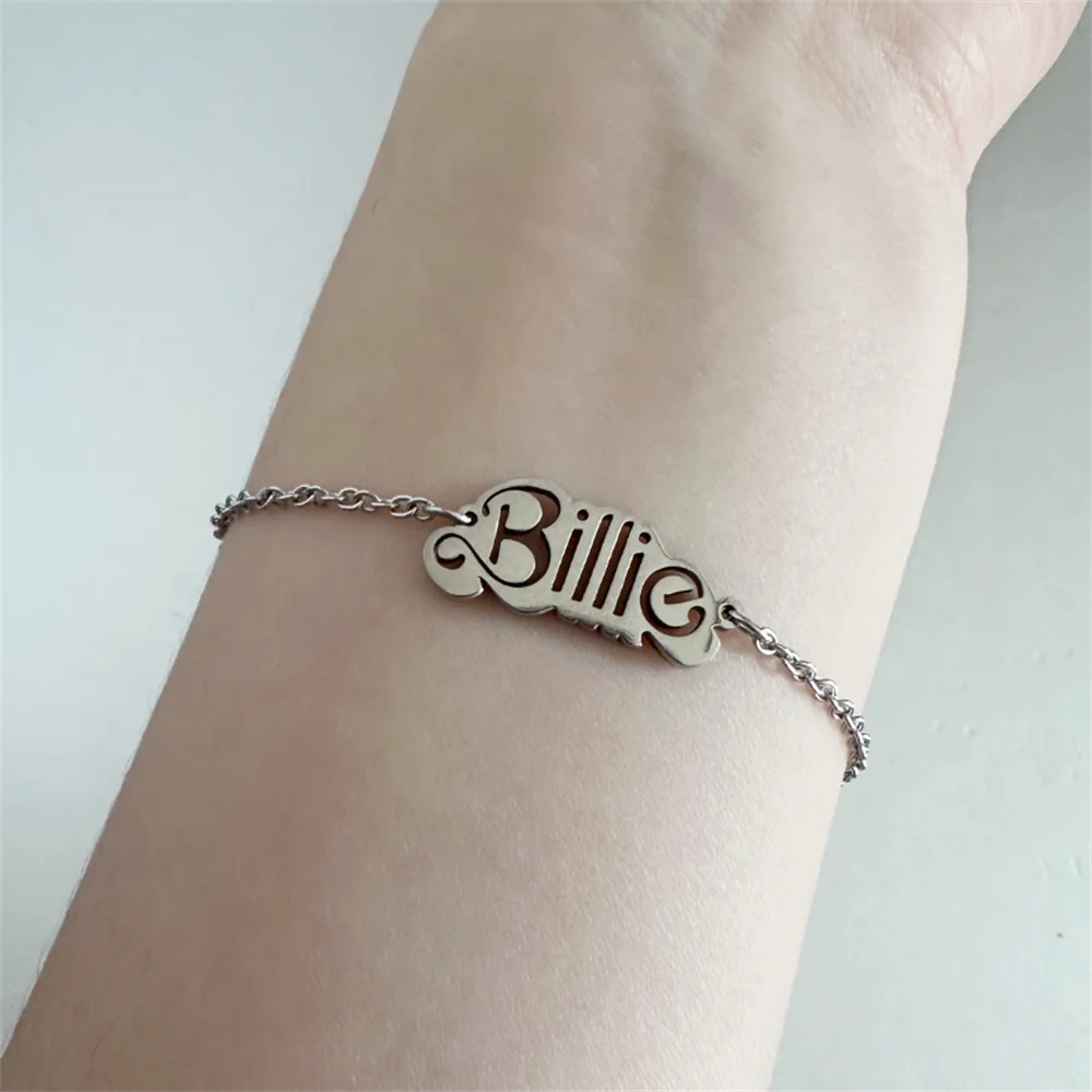 Billie Bracelet Fashion Stainless Steel Letter Bracelet for Women Men Chain Bracelet Concert Party Jewelry Accessories Gifts