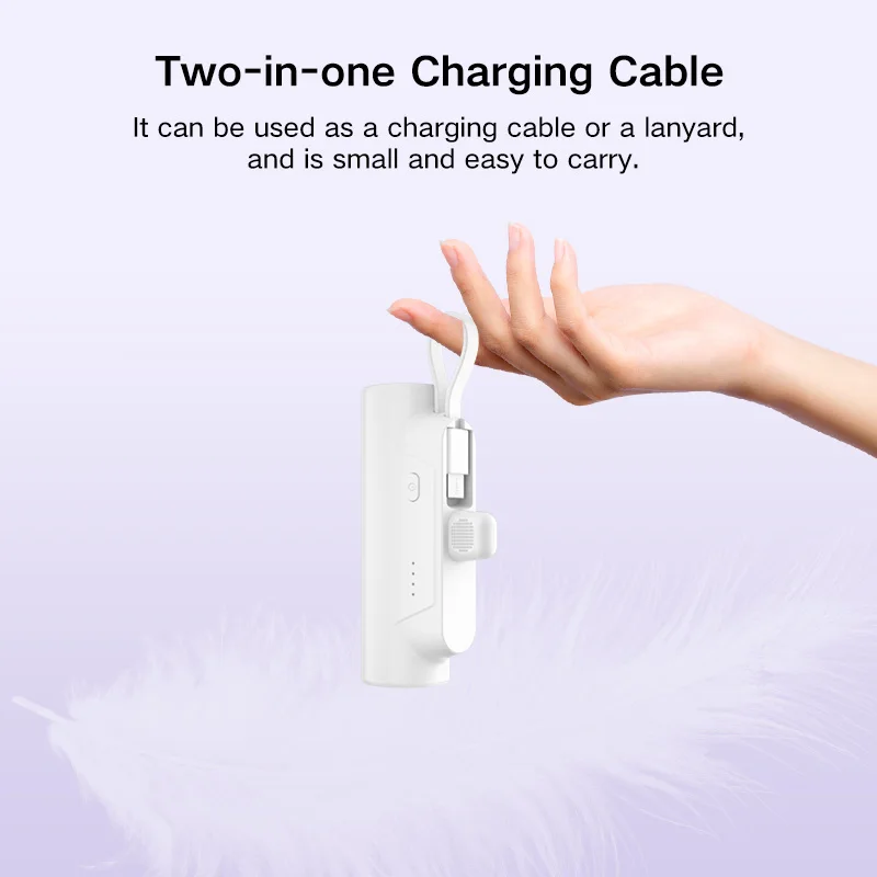 باور بانك متنقل من CHICNOD بقدرة 5000 مللي أمبير في الساعة، باور بانك صغير مريح ومحمول، شحن سريع لهاتف آيفون وسامسونج وشاومي وبطارية خارجية