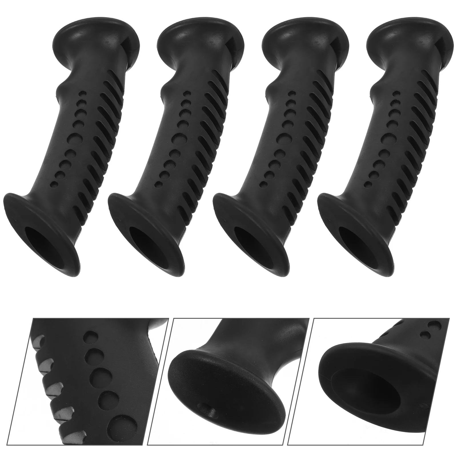 

4Pcs Trekking Pole Handle Black Spherical Round Climbing Stick Tool Cane Grip Replacement Universal Ski Pole Adapter Fits 20mm