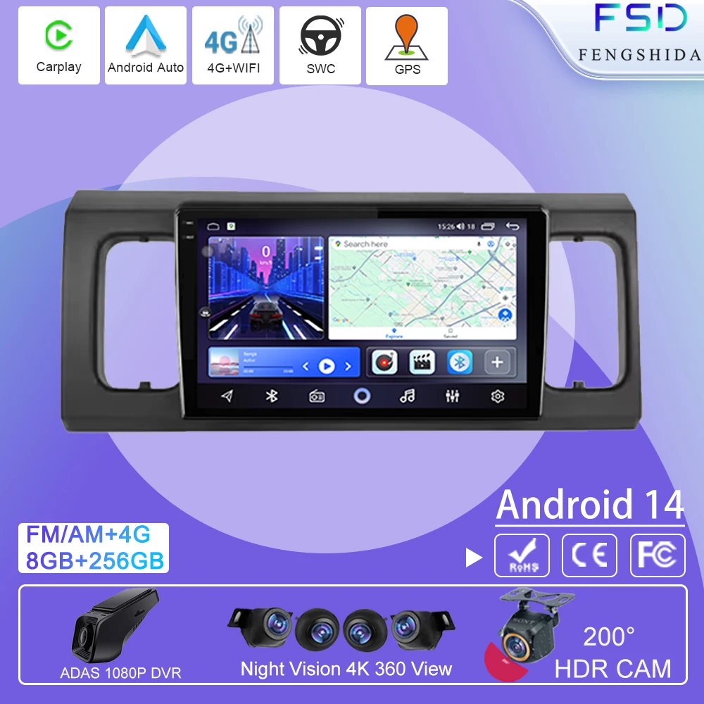 

For Suzuki Alto 8 Turbo RS Black 2014-2021 Android 14 Auto Multimedia Player GPS Navigation 4G wifi BT Touch Screen No 2din DVD