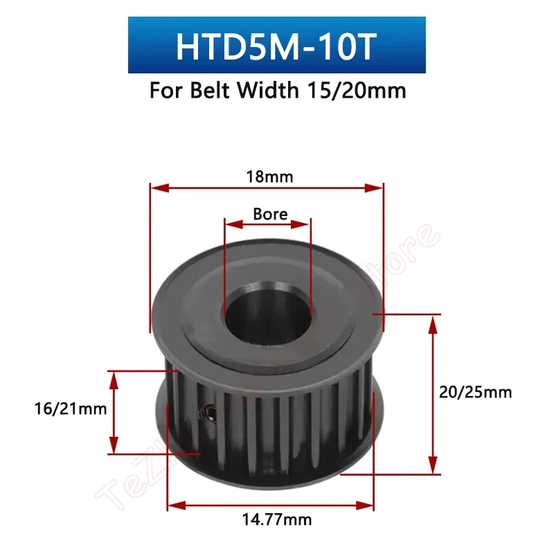 1pc HTD5M 10 12 14 15 Teeth Steel Timing Pulley HTD 5M Synchronous Wheel for Belt Width 15mm 20mm Bore 5-12.7mm Pitch 5mmbelt