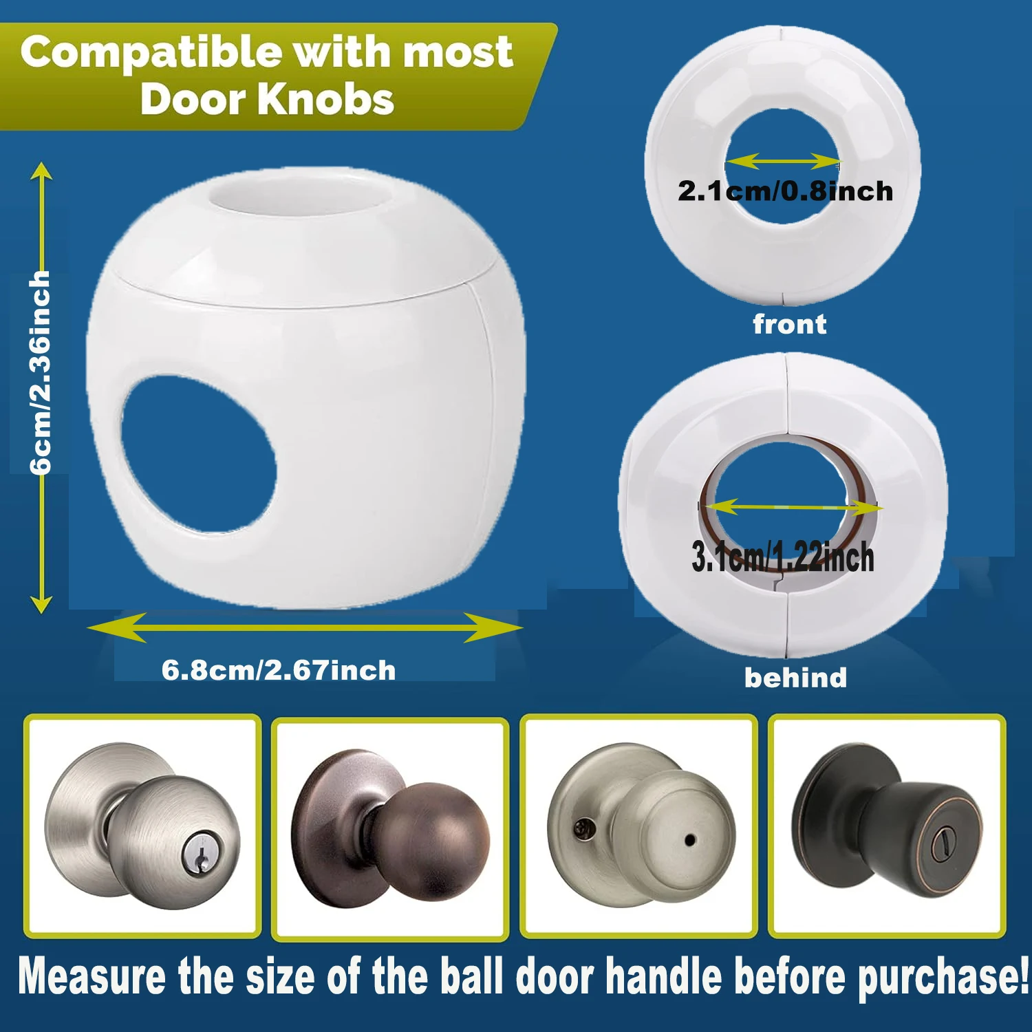 Childproof Door Knob Covers Babyproof Child Door Locks Door Handle Reusable Security Lock