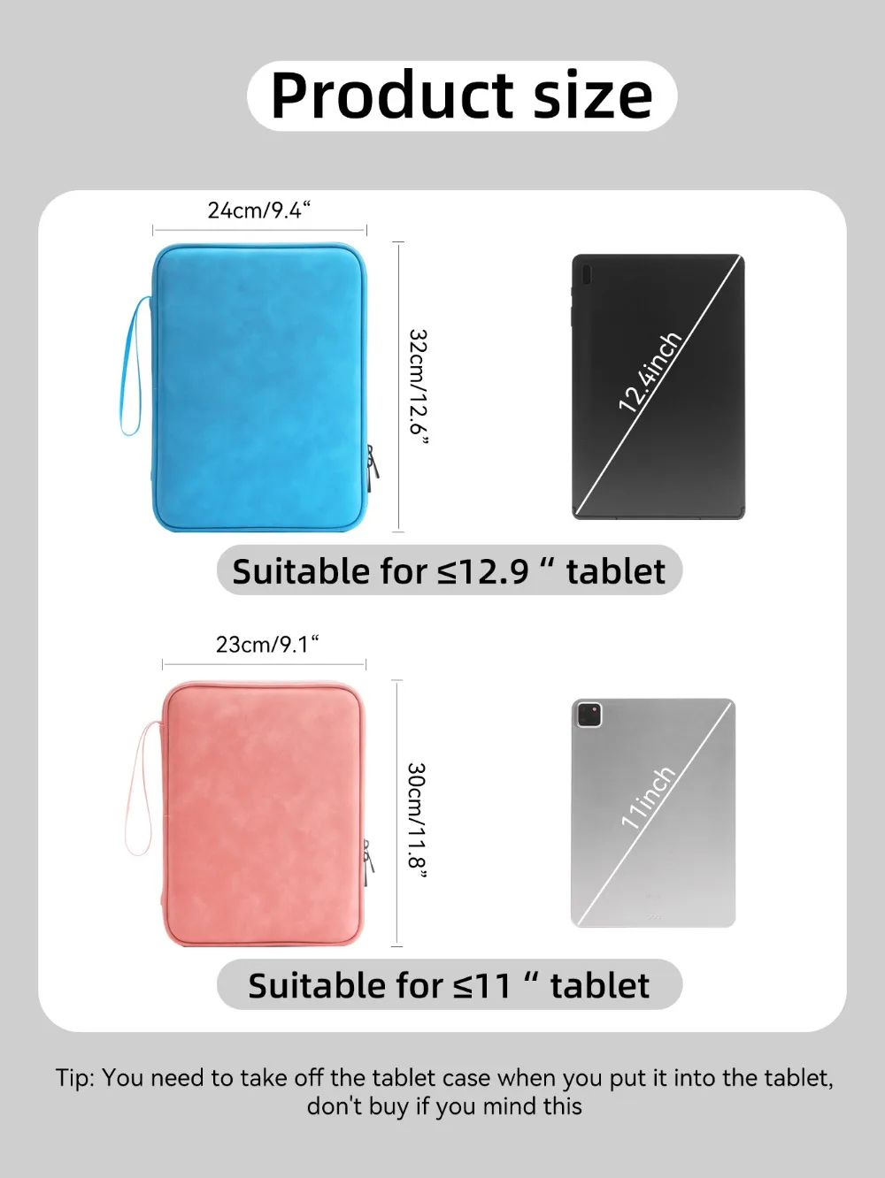 Borse per Tablet per custodia per borsa da 7.9-12.9 pollici per iPad Samsung Xiaomi Lenovo Cover custodia antiurto Multi tasche Anti-polvere