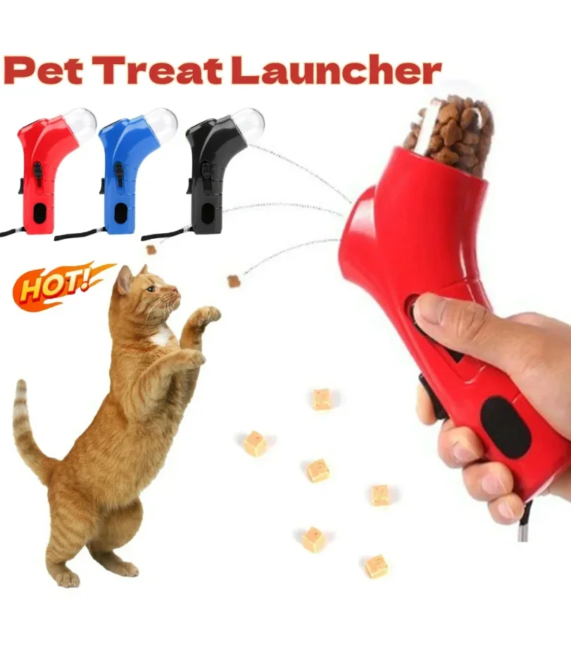 

Dog Food Training Equipment Portable Interactive Treat Dispenser Launcher Gun Interactive Puppy Snack Dispenser Pet Supplies