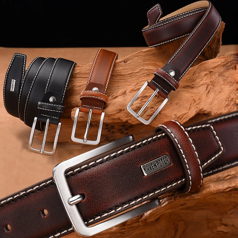 120cm New Design Luxury  Men Belt Fashion Classic Business Cross Border Commerce Cowhide Factory Jeans Custom Wenzhou Goods