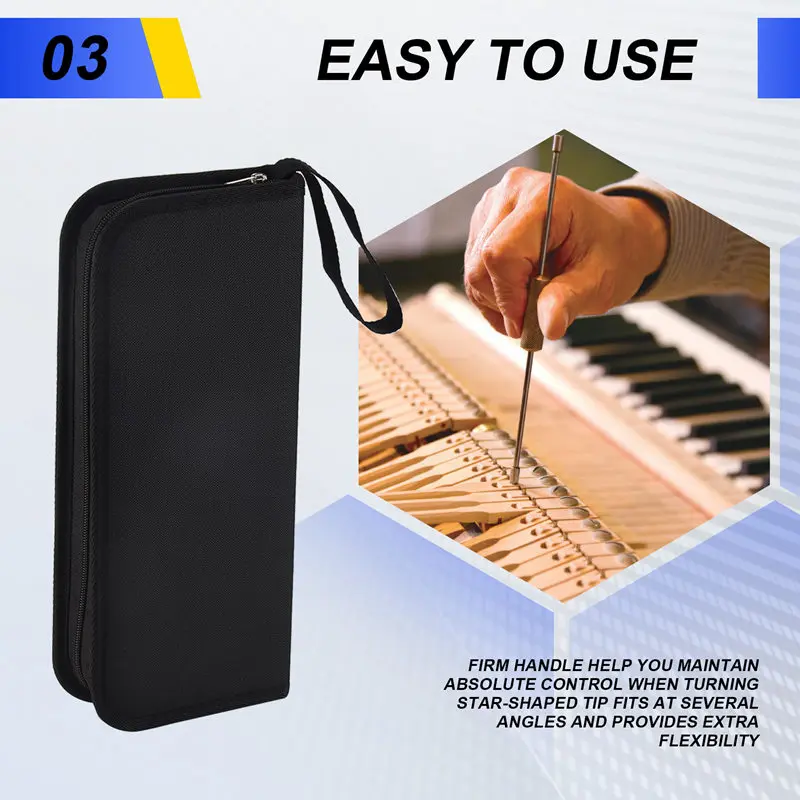 ピアノチューニングキット 16 個プロフェッショナルピアノチューナーツールセットレンチハンマーミュートフォークドライバーベルトピンセット Clipabht