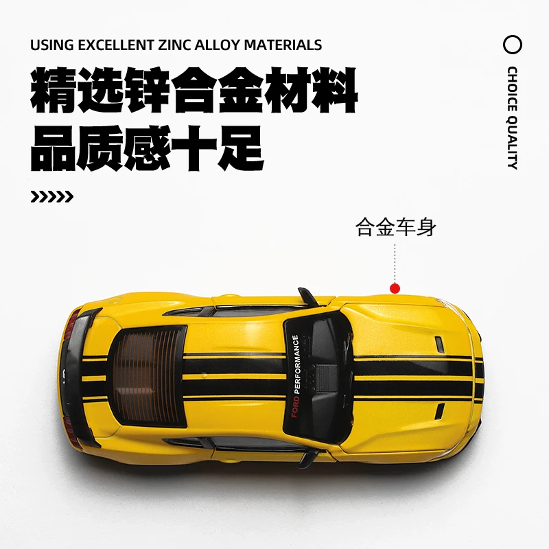 Modelo de Carro Esportivo em Liga Simulada Ford Mustang GT2018 1:42, Carro Modificado, Desmontável, Presente de Ornamento DIY