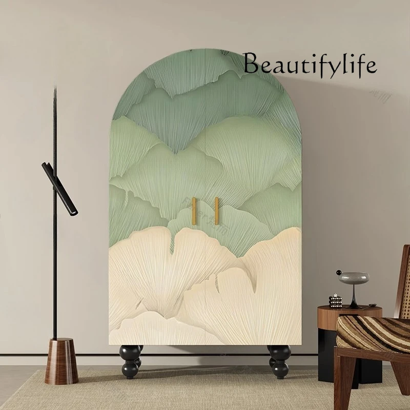 

Modern solid wood wardrobe, home bedroom free installation, opposite door, locker, storage cabinet customization