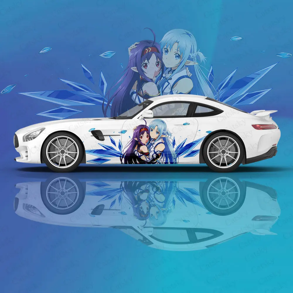 

Anime Sword Art Online Print Car Sticker Decal Hood Door Body Vinyl Sticker Graphic Wrap New Car Sticker Decoration Accessories