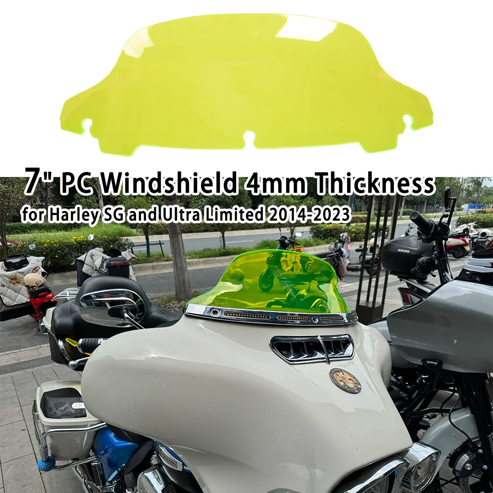 

Motorcycle 7" PC Windshield Colors Windscreen 4mm Thickness for Harley Street Glide and Ultra Limited 2014-2023