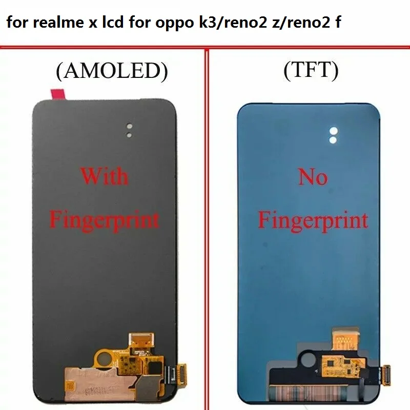 For realme x lcd for oppo k3 lcd /reno2 z lcd /reno2 f lcd with bezel reno 2f reno 2z touch panel digitizer display