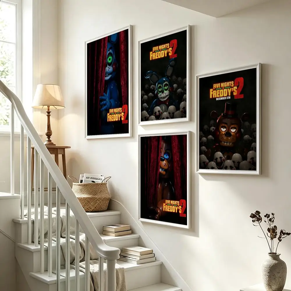 game Five Nights at Freddy's Poster Poster HD Waterproof Self-adhesive Art Print Wall Decor for Bedroom Living Room Gift