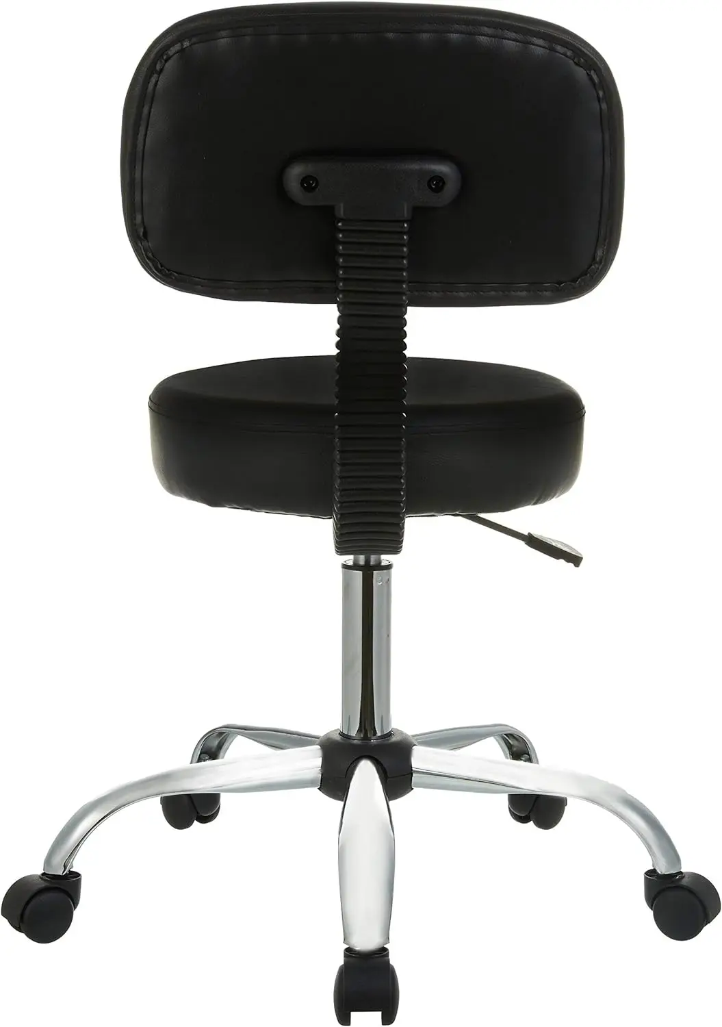 Multi-purpose elaboração Spa Bar Stool com almofada traseira e rodas, preto