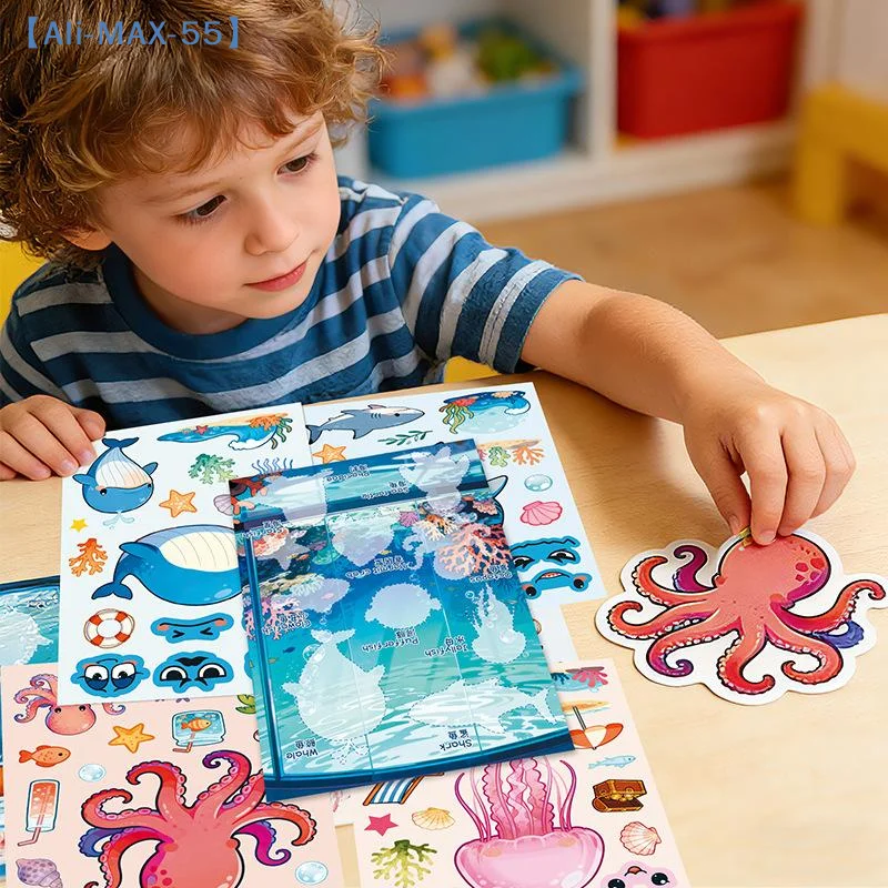 

Sticker Books For Toddlers,Cartoon Farm Stationery Stickers Puzzle Children's Sticker Book, Reusable Sticker Book【MAX-55】
