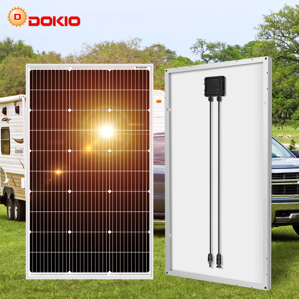 DOKIO Panneau Solaires 18V Panneaux 100WSolar Panel Waterproof Fotovoltaico Paneles For Camping /Powerbank/12V Battery/Campervan