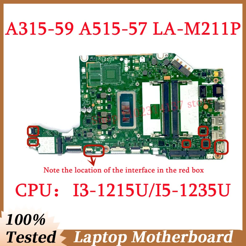 

For Acer A315-59 A515-57 HH5A4 LA-M211P With I3-1215U/I5-1235U CPU Mainboard NBK6T11001 Laptop Motherboard 100% Full Tested Good