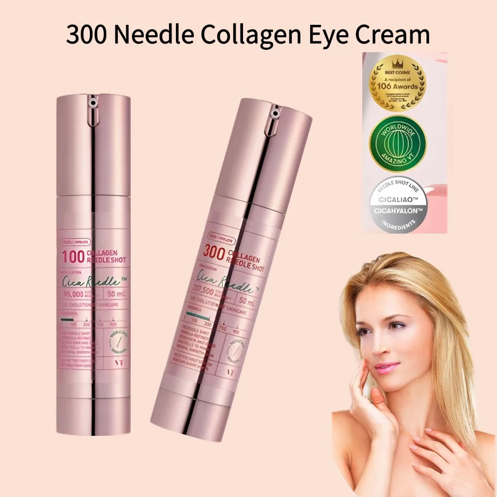 Crema de Ojos con Colágeno y 300 Agujas, Reafirmante, Elimina las Ojeras, Cuidado de los Ojos, Antiarrugas, Hidratante, Humectante, Cuidado Suave de la Piel