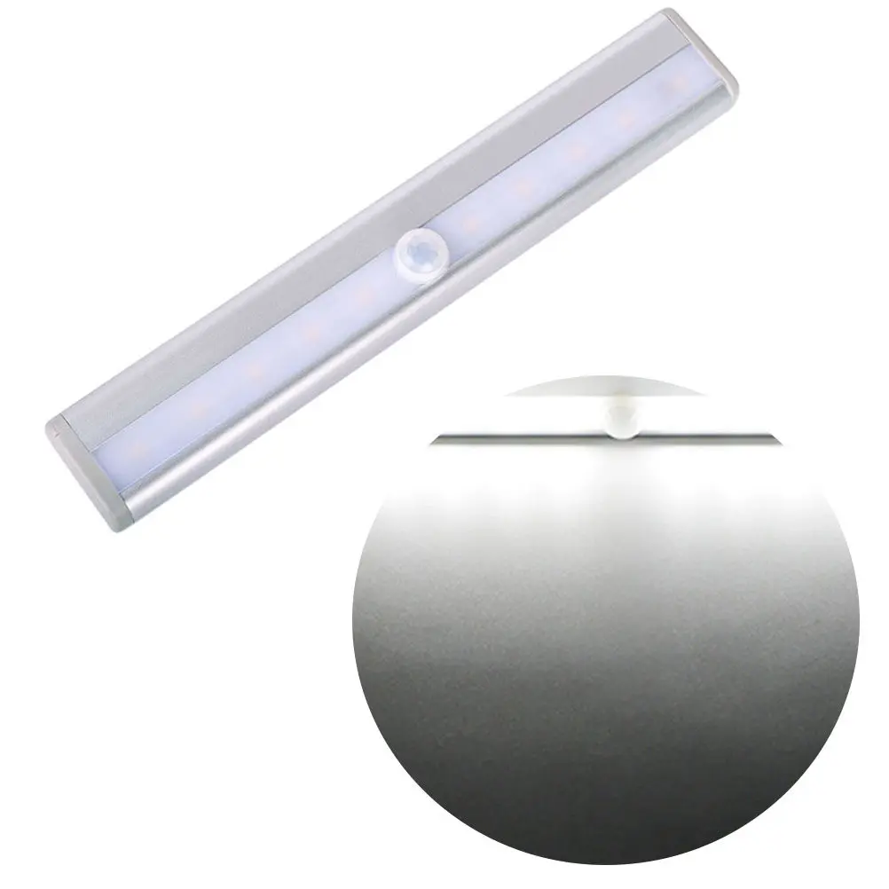 

3Pcs Wireless Cabinet LED Light 10LED Eye Protection Motion Sensor Night Light Adhesive Magnetic Stick on Closet