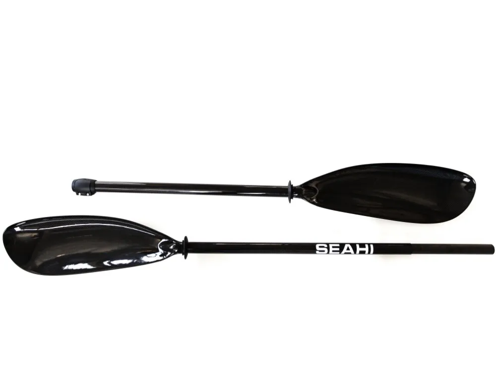 2 Sections 100% Carbon Fiber 3K Plain Glossy Kayak Paddle Full Carbon Fiber Blade Shaft Rowing Oar Detachable 2100~2200MM