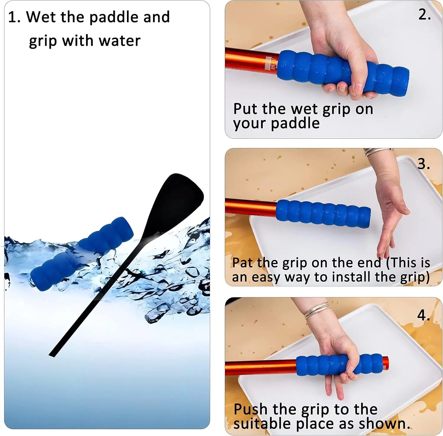 Kayak-Paddle-Grips-2-Pack - Aperto de remo antiderrapante para remos de tirar, acessórios de caiaque para prevenção de bolhas