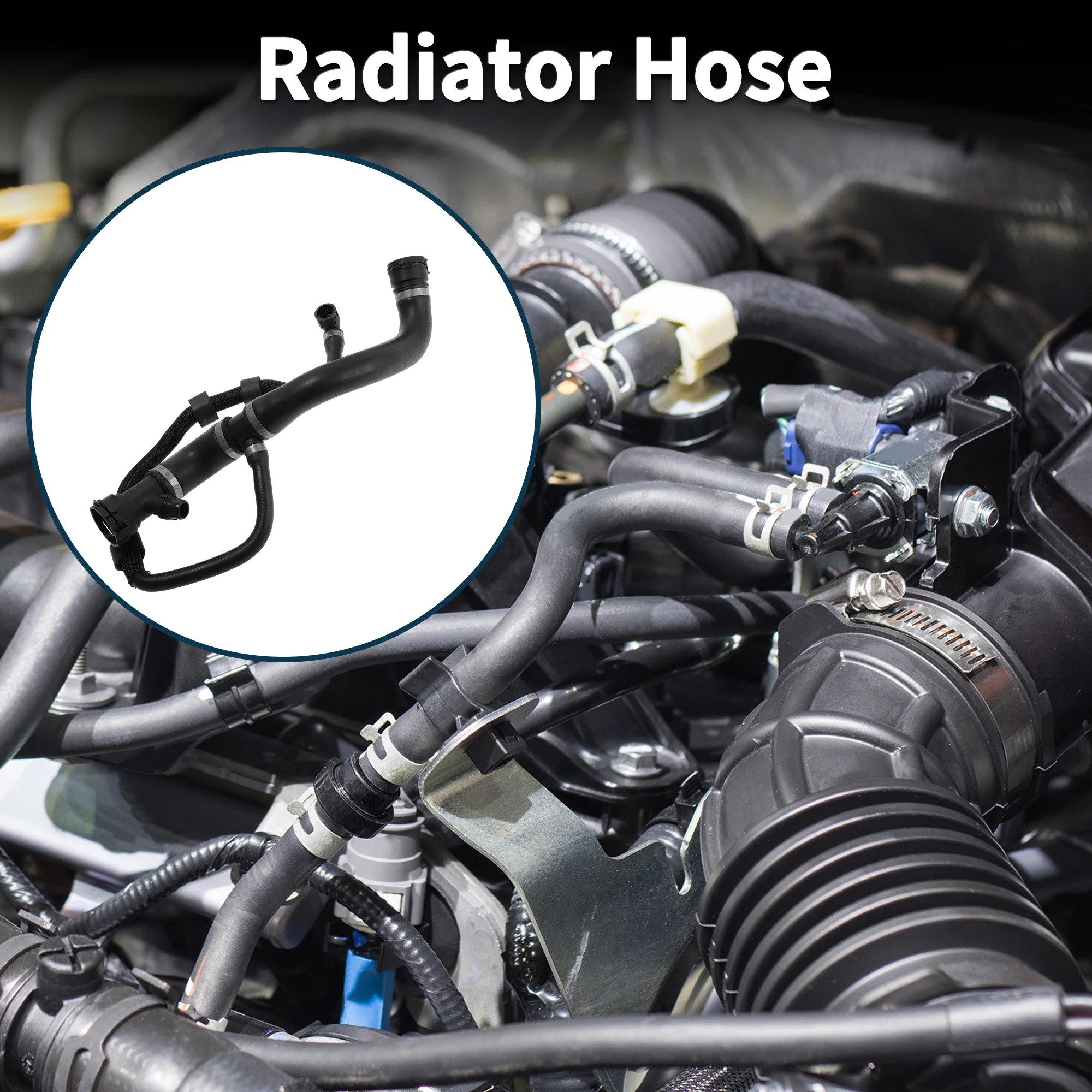 UXCELL ラジエーターホース ヒーターホース ラジエーター出口ホースパイプ BMW 1シリーズ 2015用 No.17128662832 ゴム製冷却液パイプ ブラック 1個