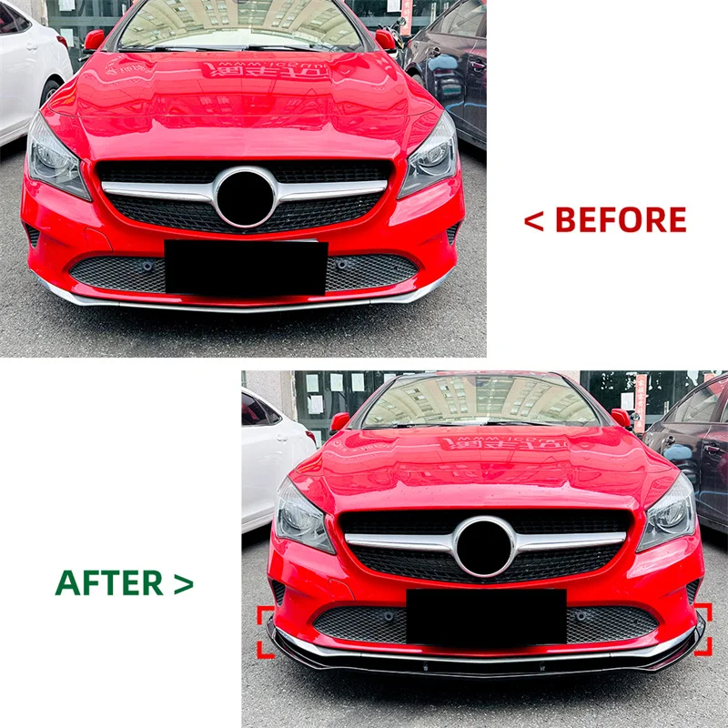 Car Front Lower Bumper Chip Lip Kit Glossy Spoiler Splitter Canard Deflector 2016 - 2019 For Mercedes Benz CLA C117 Standard