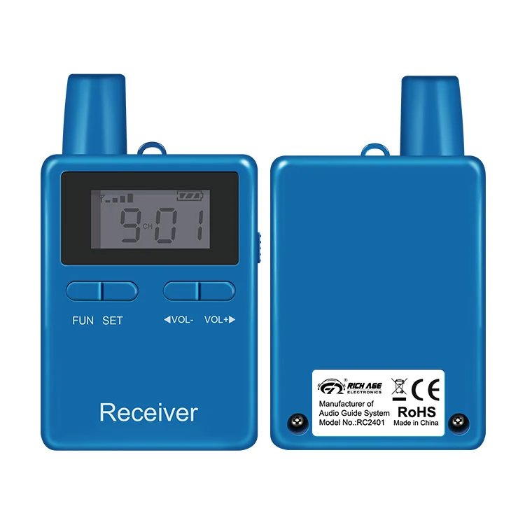 

Rich Age RC2401 2403-2483global Free Mhz Wireless Tour Guide System Simultaneous Transmission Device for Tour Guide and Church