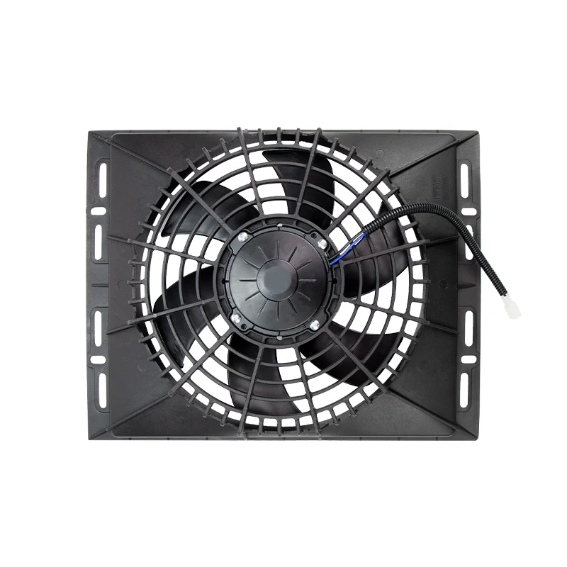 Universal Condenser Radiator 12V/24V Cooling Fan Assembly 120W 14''x18'' with Protection Net for Car Truck Radiator Auto Aircon