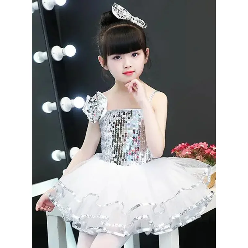 2025 12 2019 أزياء الفتيات الترتر عرض الشارع ملابس الاطفال الهيب هوب مرحلة الرقص الدعاوى فستان رقص الجاز ل g