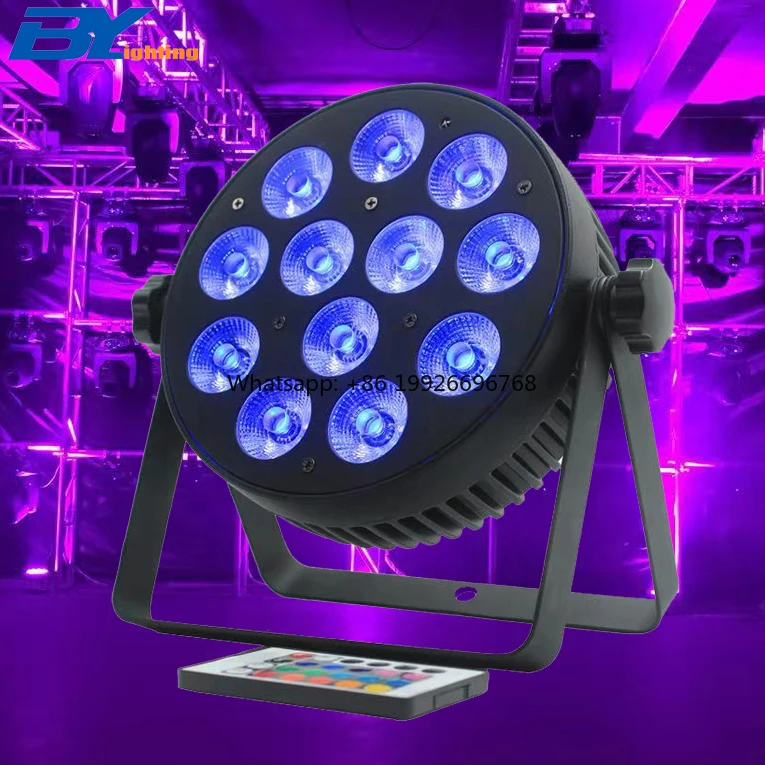 

Гуанчжоу, Лидер продаж, 12 шт., светильник для свадебного клуба, мероприятия, светодиодный светильник Par Rgbw, светодиодный мини-плоский светильник с дистанционным управлением