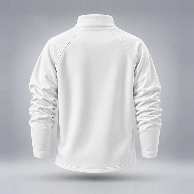Men Quarter Zip Pullover Fleece Sweatshirt Stand Collar Long Sleeve Raglan Sleeve Solid Color Casual Thermal Warm Base Tops