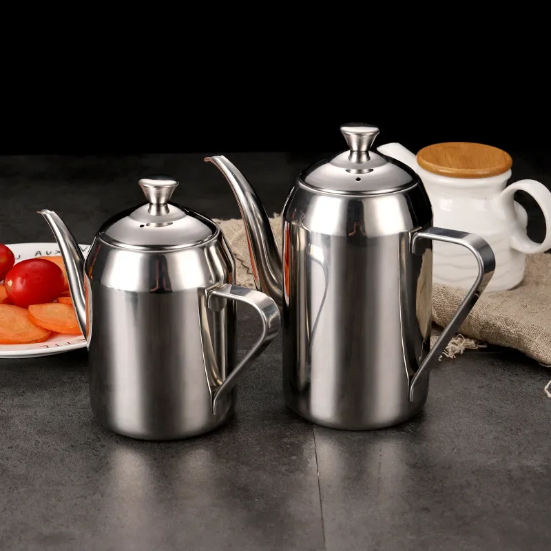 304 Stainless Steel Oil Dispenser Large Capacity Olive Oil  Bottle for Kitchen Drip Free Sauce Bottle for Kitchen Cooking
