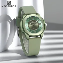 NAVIFORCE NF7107 Watch for Women Creative Soft Silicone Strap Classic Fashion 5ATM Waterproof Ladies Elegant Watch