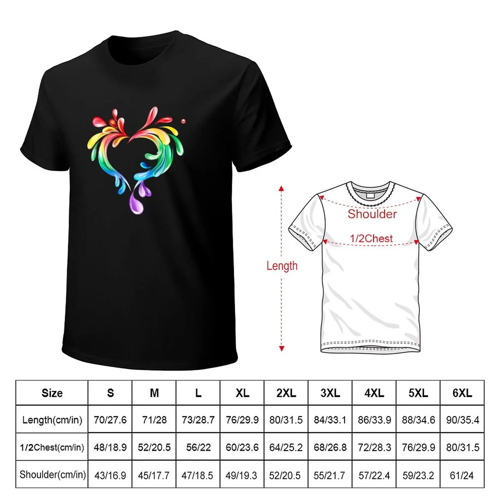 Heart of Rainbow Drops ( Rainbow Heart ) T-Shirt sublime basketball graphic tees shirts graphic tee men