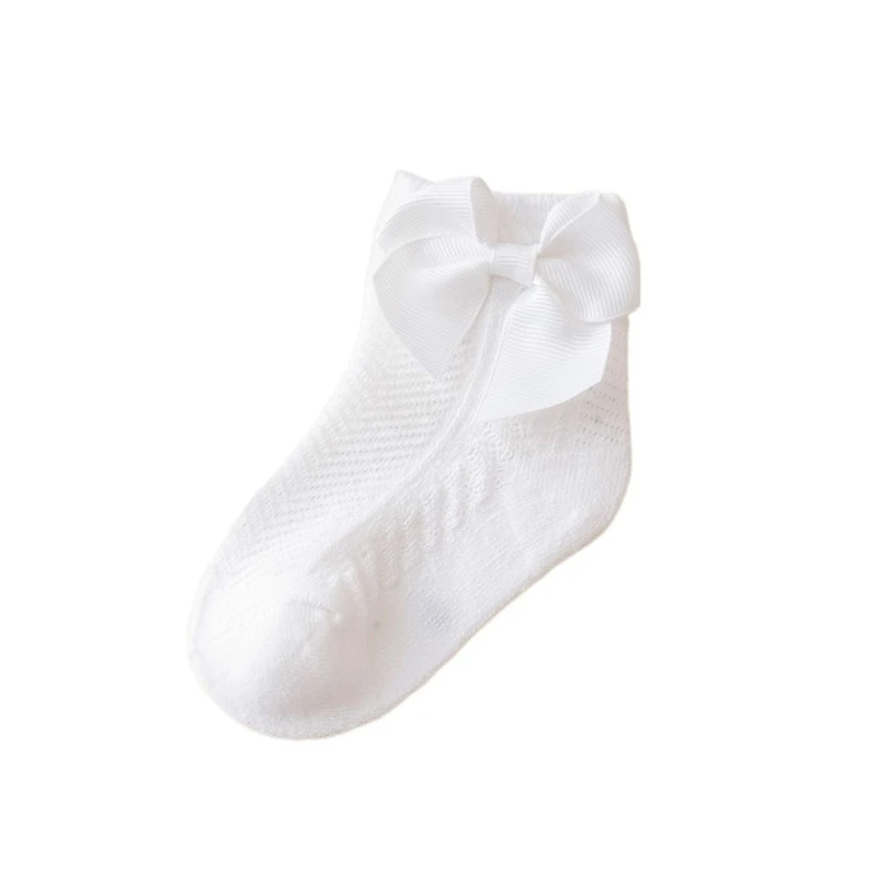 Liangchengmei-Baby Girl Ankle Socks Soft Thin Cotton Baby Bow Summer Socks Suitable for 1-3 Years Old Baby