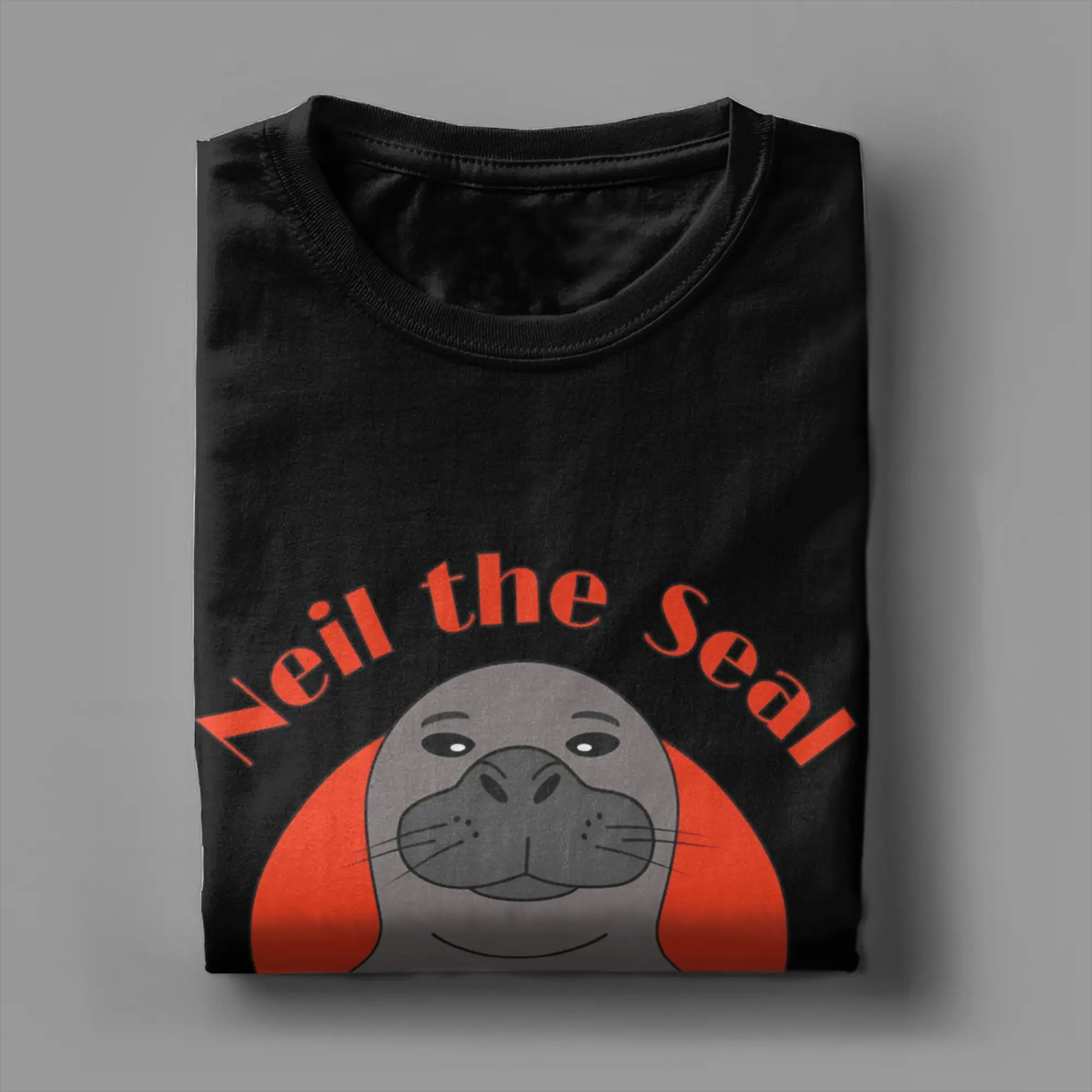 Men Women T Shirt Cartoon Circle Neil The Seal Head Logo T Shirts Hippie  Summer Tees Vintage Cotton Clothes Plus Size 5XL