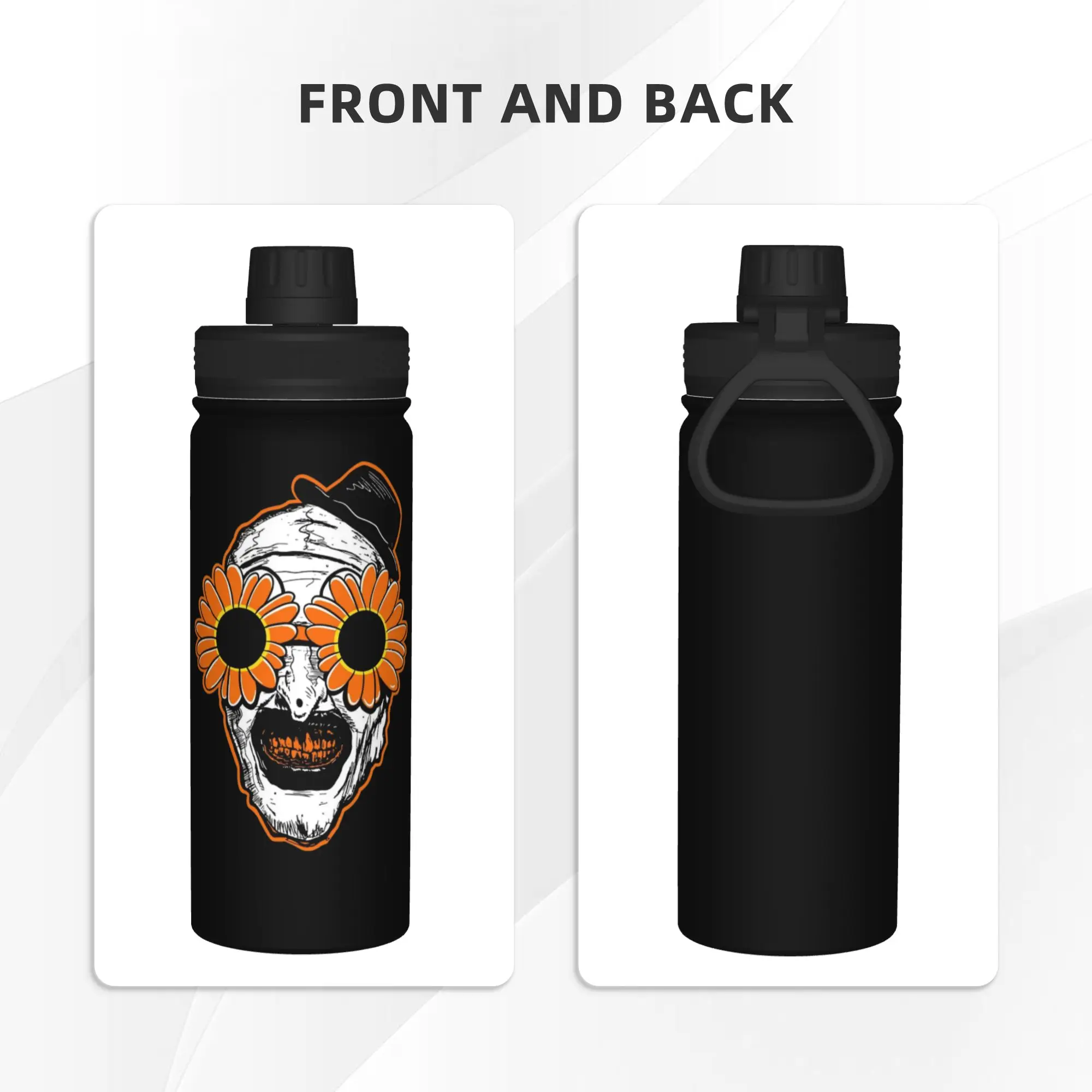 Terrifiers Art The Clown 18OZ Sports Insulated Kettle  Coffee Cups Stainless Steel School Mug Spill Proof