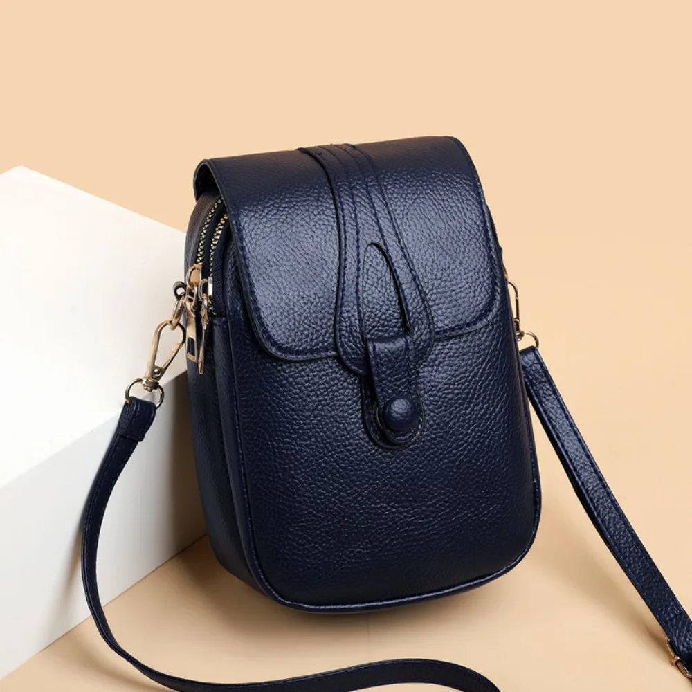 

Large Capacity Lady Crossbody Phone Bag Leather Vertical Women Shoulder Phone Bag Fashion Multi-layer Cell Phone Purse