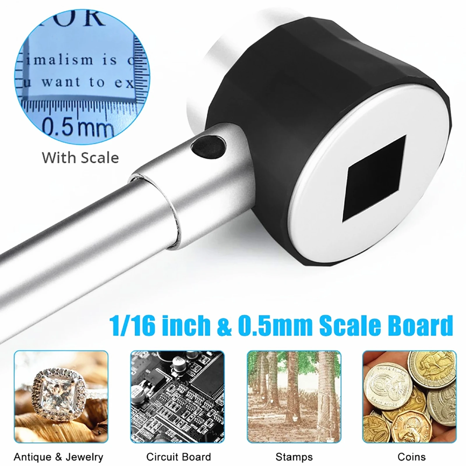 

30X Watch Spoon Shape Handheld Magnifier illuminated Magnifying Glass With LED Lights Magnification For Watchmaker