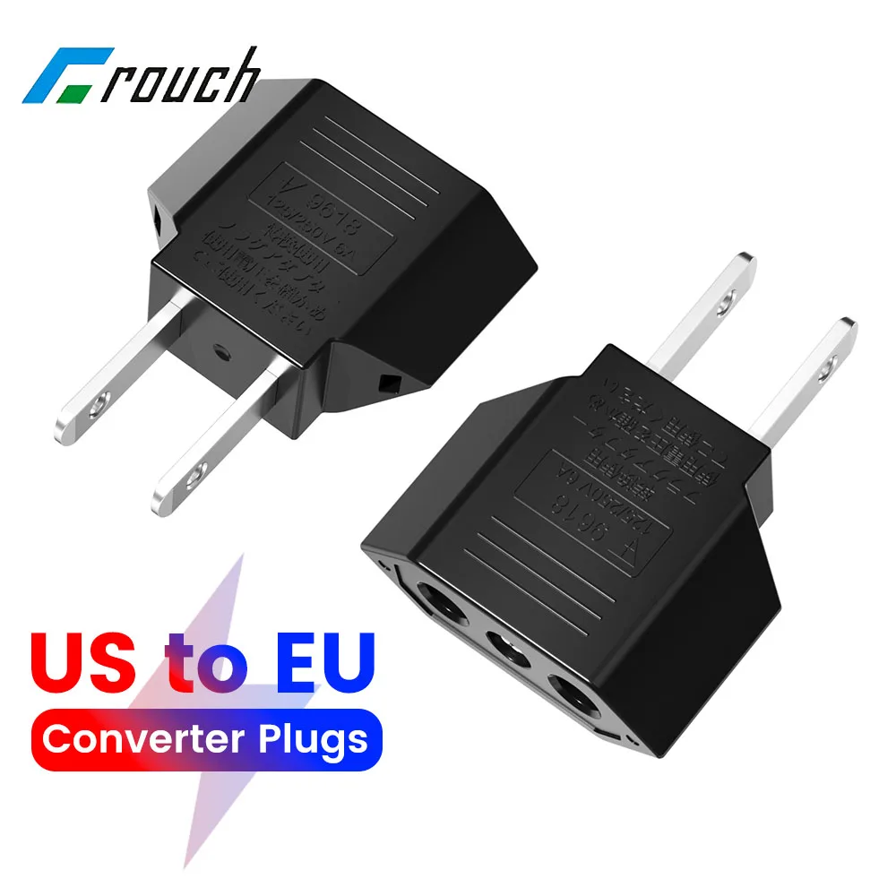 4.0mm US to EU Converter Plugs US Electrical Plug Adapter European EU To US America China CN Canada CA Travel Power Adapter