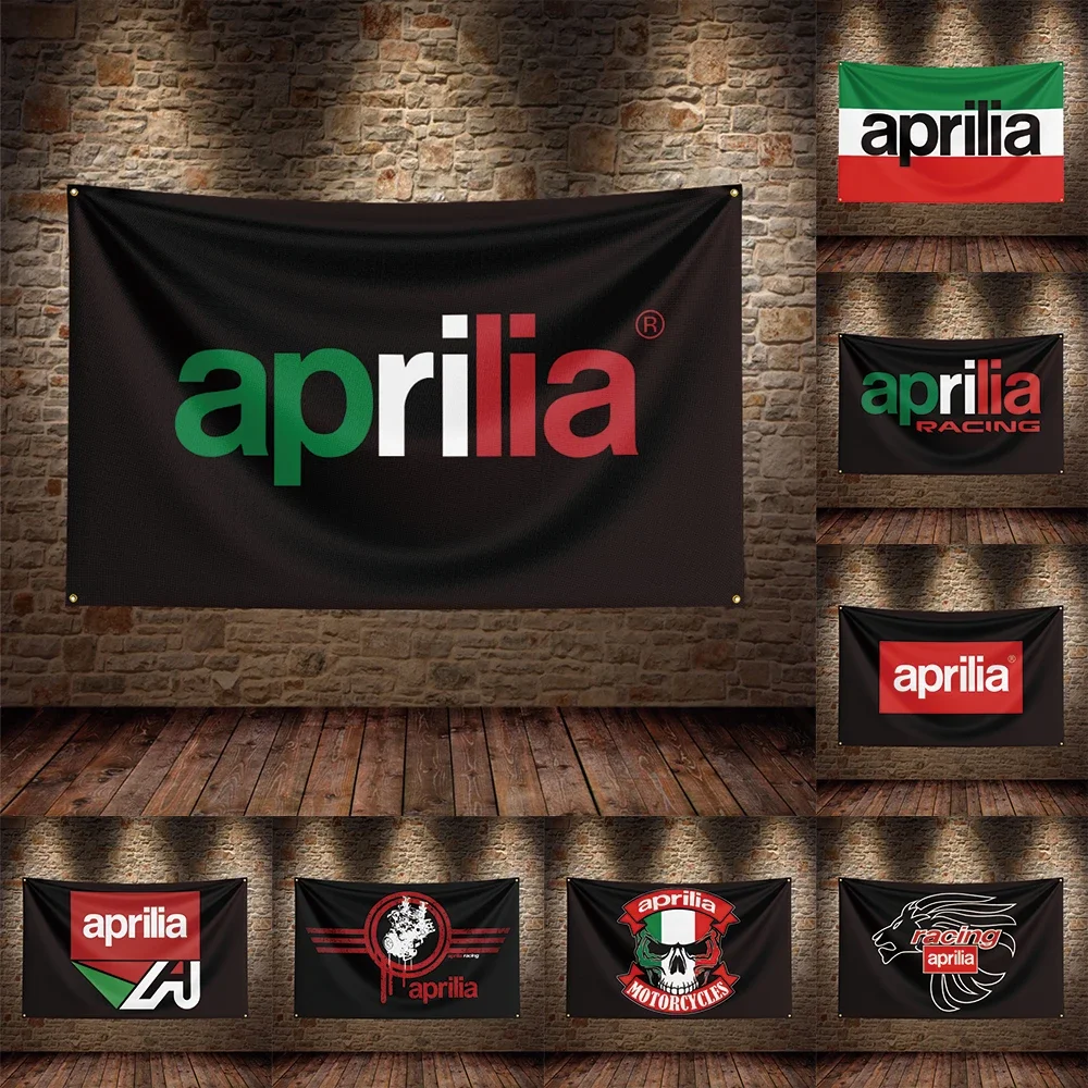 3X5FT Aprilia Flag Polyester Printed Motorcycle Banner For Decor