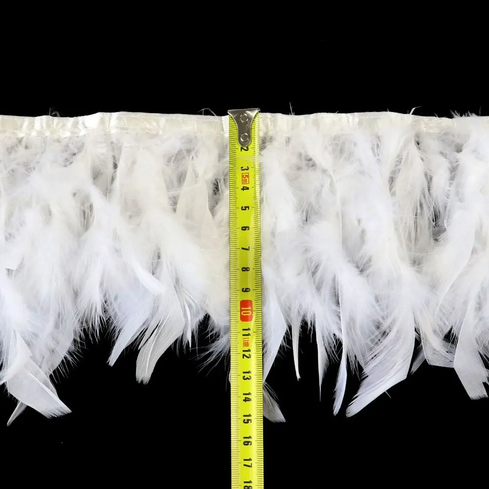 1 Meter Wedding Party Natural Turkey Feathers Ribbon Tassel Sewing Decoration Feathers Trim Home Decor DIY Apparel Fabric
