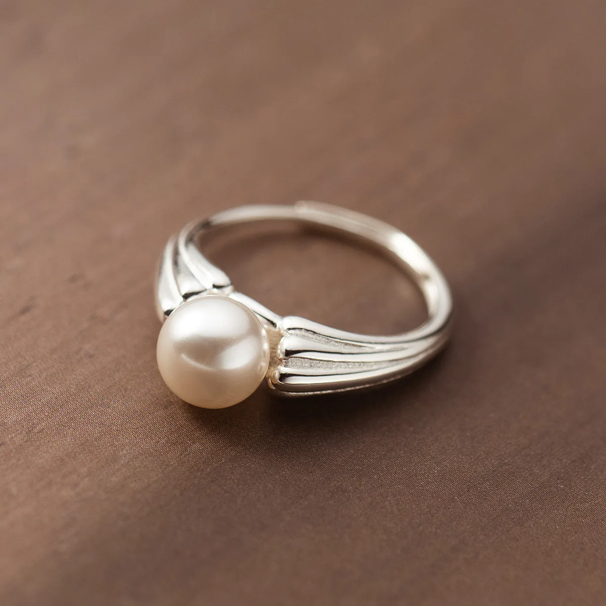 

925 Sterling Silver Pearl Rings For Women Wedding Vintage Elegant Luxury Quality Jewelry Ladies Jewellery Argent 925