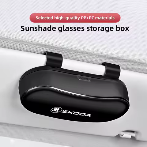 Fashion Multi Functional Glasses Storage Box For Skoda Octavia VRS Rapid Kodiaq Fabia Karoq Superb Scala Kamiq