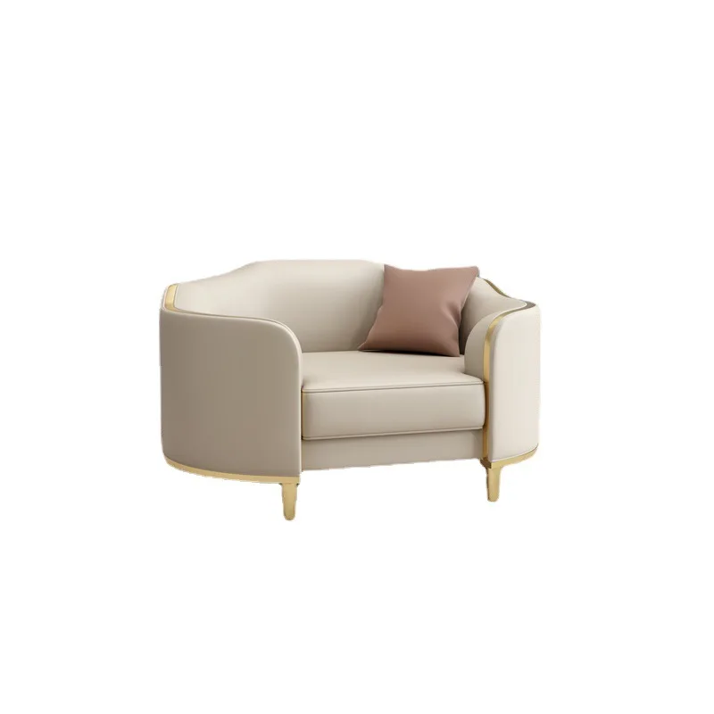 

American light luxury solid wood living room combination sofa modern simple villa studio nappa leather full set of furniture