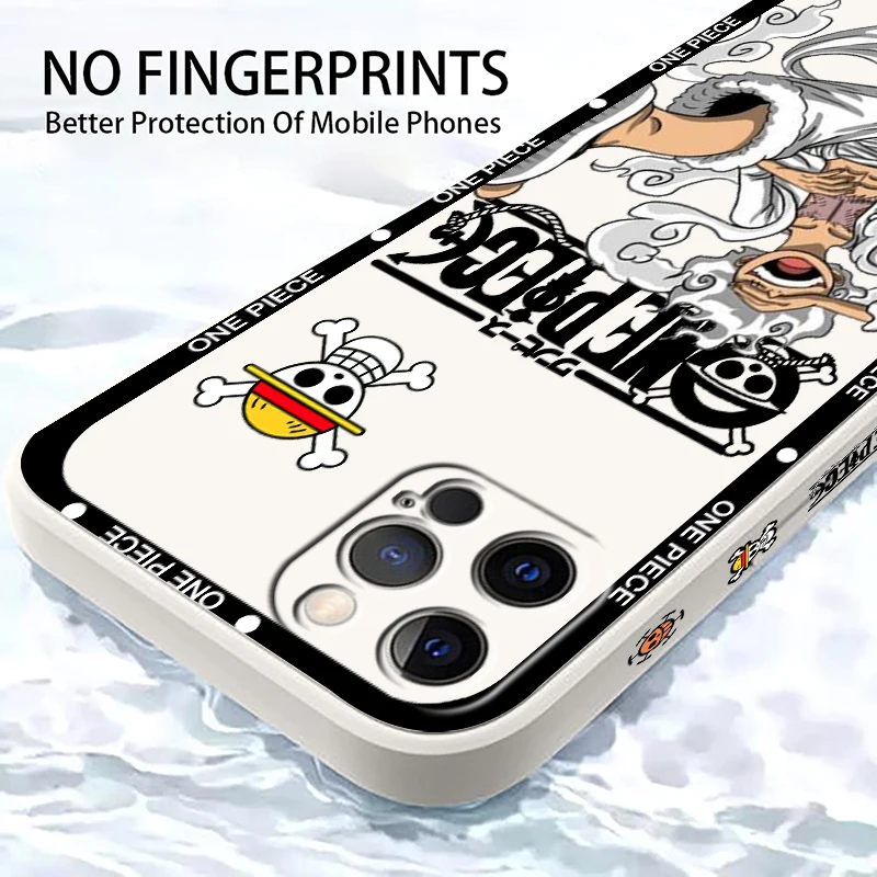 One P-Piece Luffy мультфильм жидкий левый канат для Apple iPhone 15 14 13 12 11 XS XR X 8 7 SE Pro Max Plus Mini чехол для телефона