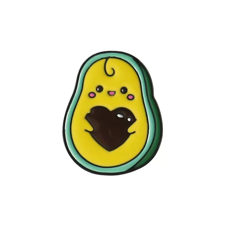 Cartoon Avocado Fruit Enamel Pins Metal Brooches Fashion Lapel Badge Backpack Clothes Jewelry Props Gift for Kids Friends