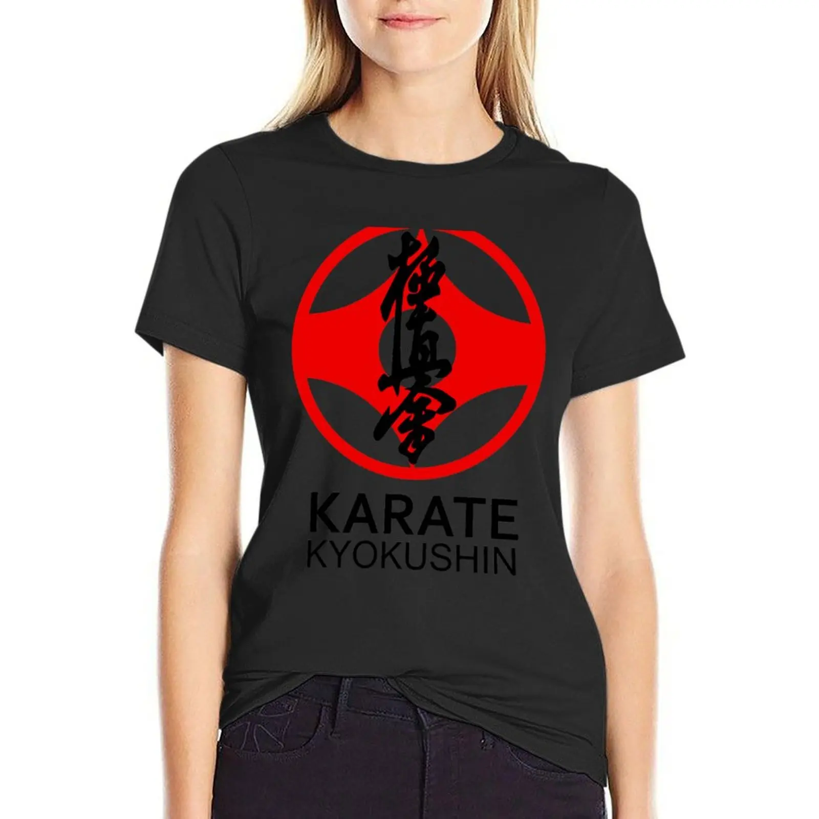 

Kyokushin Karate Kanji and Symbol T-Shirt Short sleeve tee kawaii clothes animal prinfor graphic t-shirts for Women