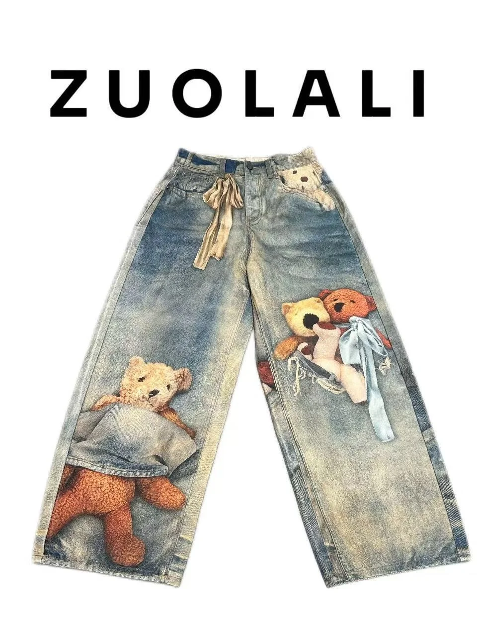 

High Waist Wide Leg Jeans Trendy Design Comfortable Cotton Casual Sle Zipper Fly Blue High Waist ular Casual Jeans